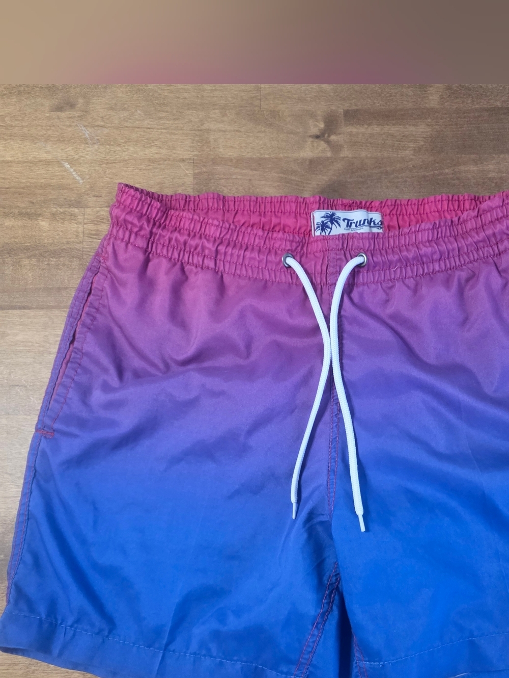 Trunks Ombre Pink to Blue Flat Front Men's Shorts